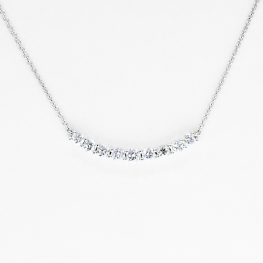 Round Lab-Grown Diamond Smile Necklace in 18K Gold