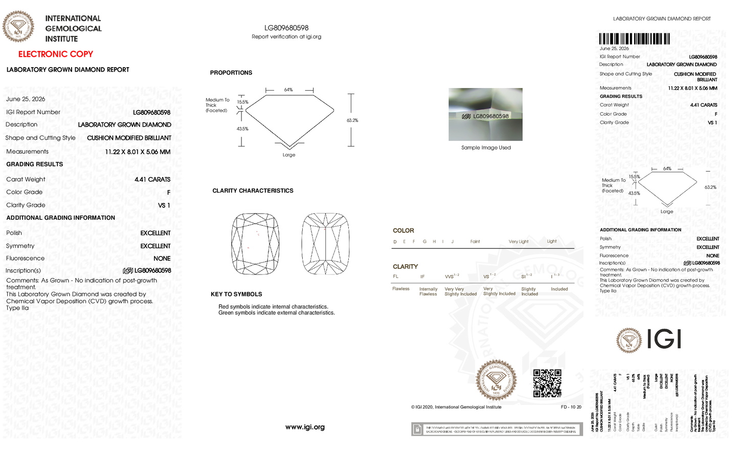 4.41ct Ashoka Lab Grown Diamond (F, VS1, EX/EX)