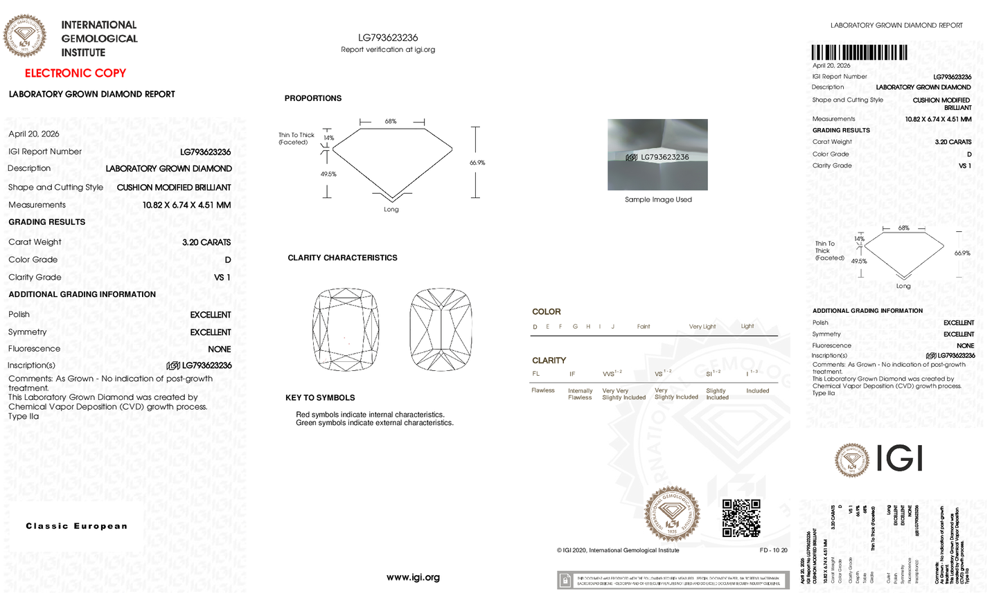3.2ct Ashoka Lab Grown Diamond (D, VS1, EX/EX)