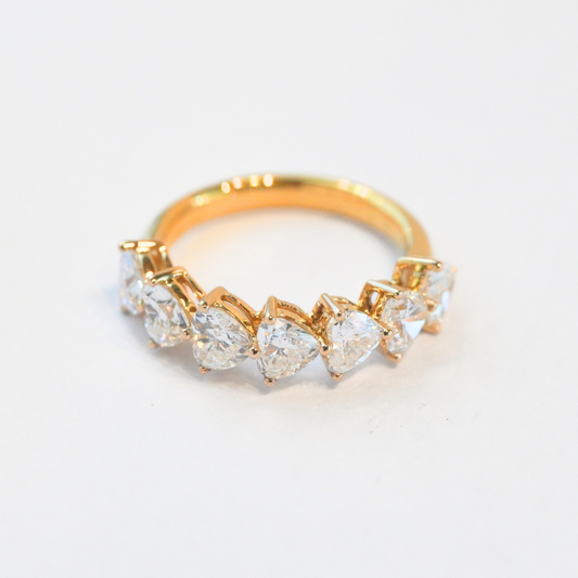 Heart-Shaped Lab-Grown Diamond Half-Eternity Band