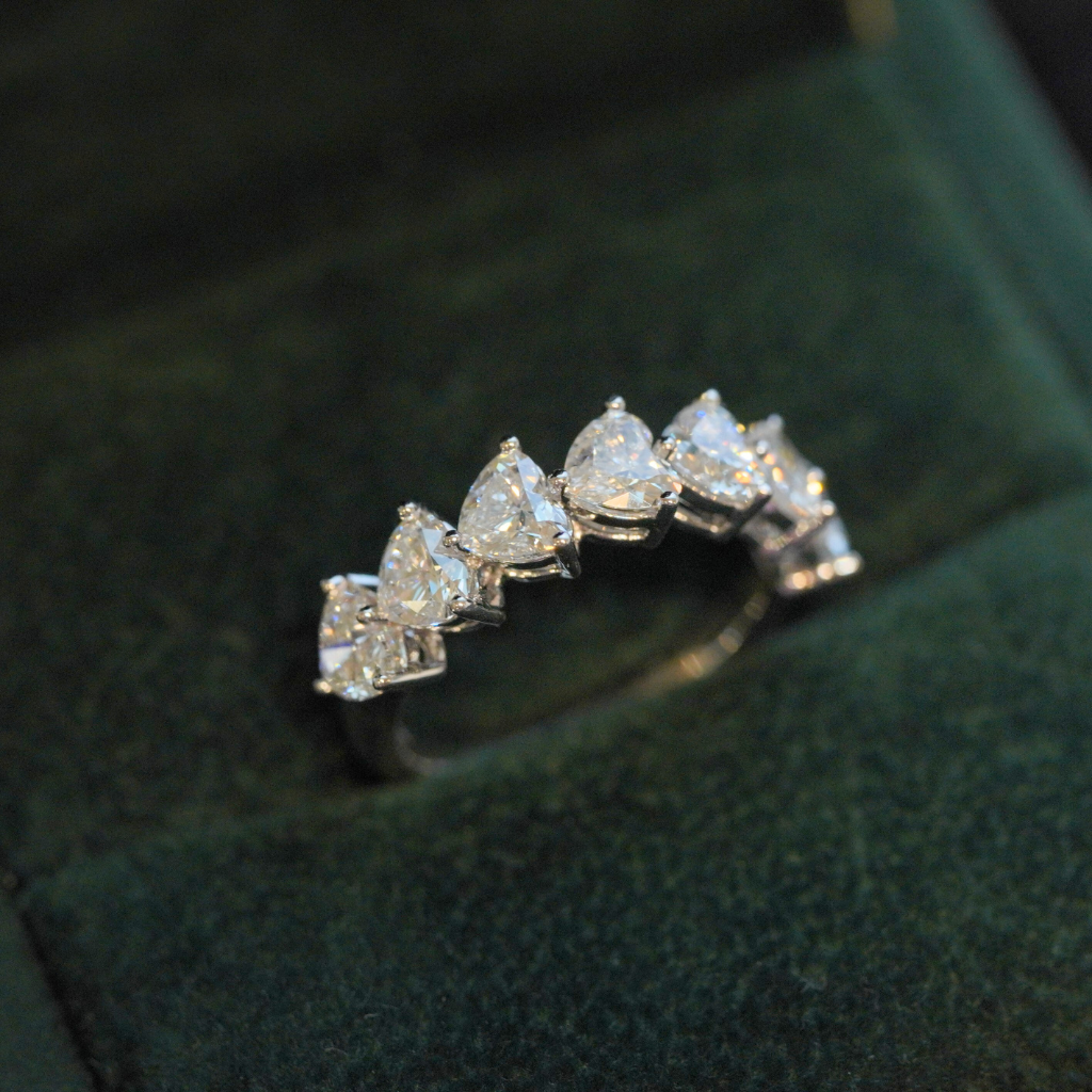 Heart-Shaped Lab-Grown Diamond Half-Eternity Band
