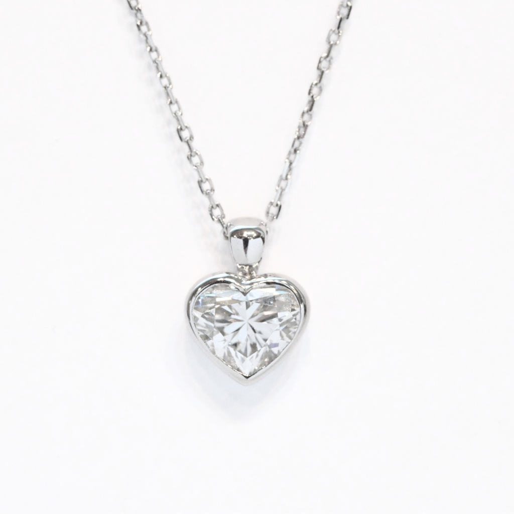Bezel-Set Heart-Shaped Lab Diamond Pendant