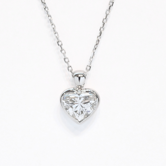 Bezel-Set Heart-Shaped Lab Diamond Pendant