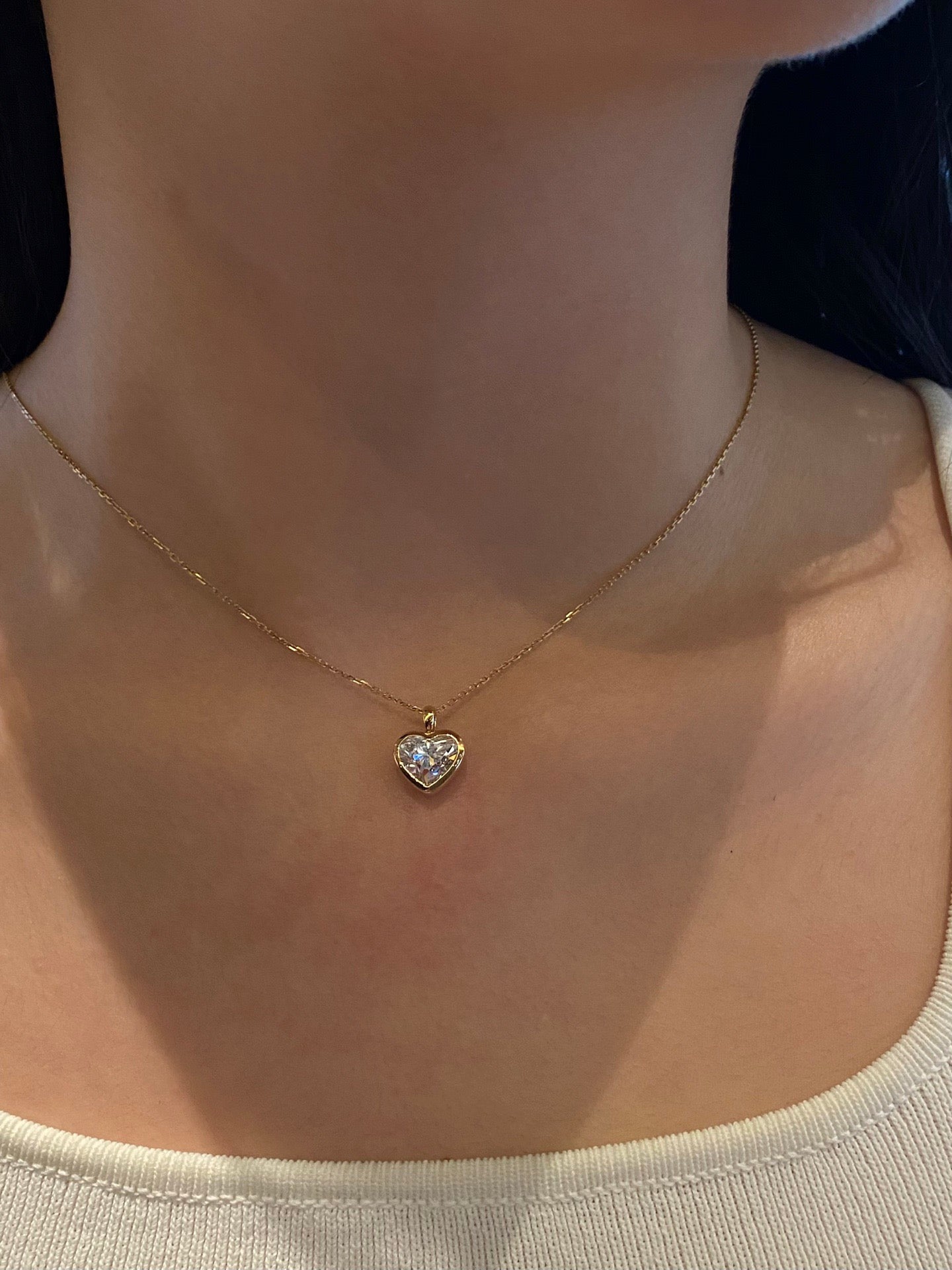 Bezel-Set Heart-Shaped Lab Diamond Pendant