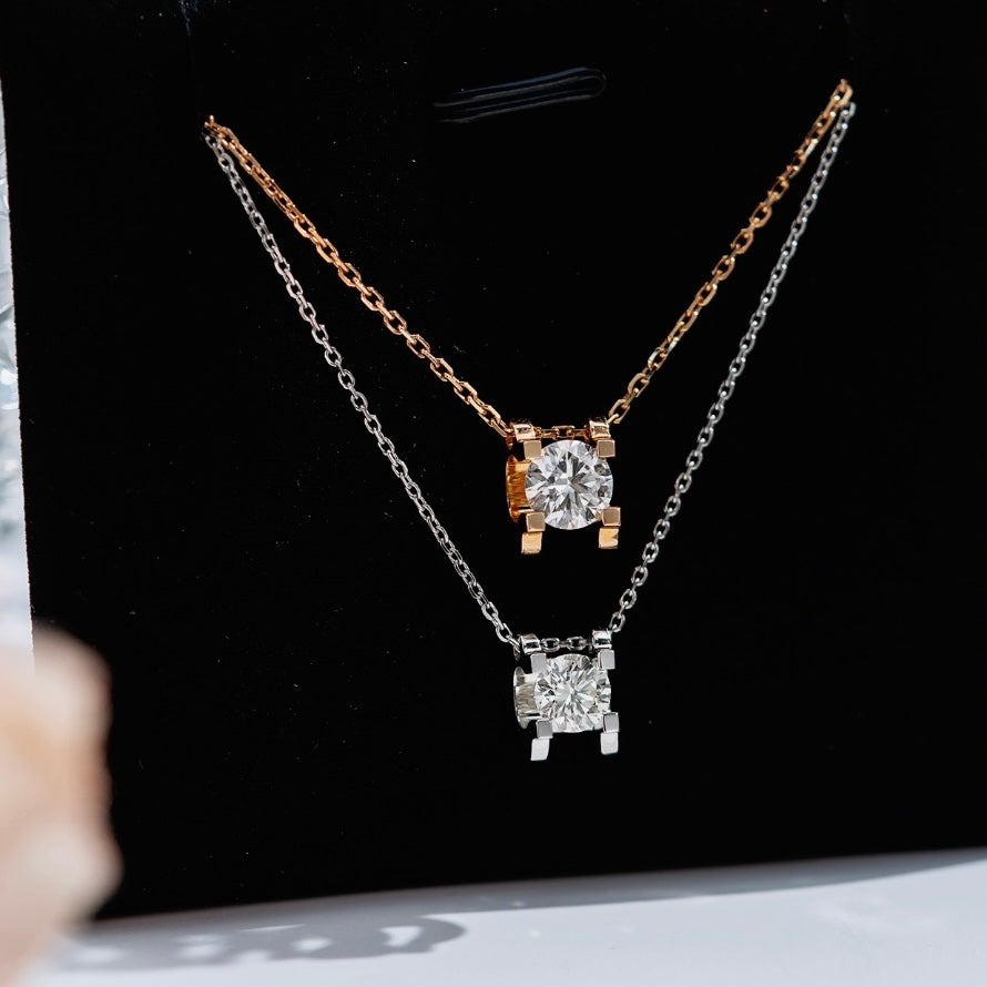 Four-Prong Lab-Grown Diamond Solitaire Necklace