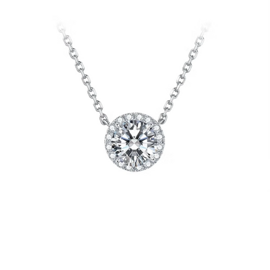 Halo Round Lab Diamond Necklace