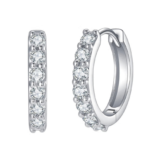 Lab Diamond Hoop Earrings in 14K Gold