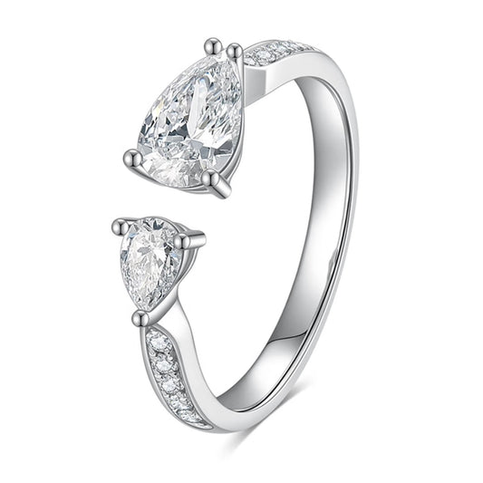 Open Bypass Pear-Cut Lab Diamond Ring
