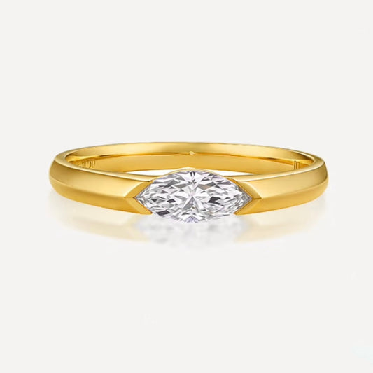 Bezel-Set Marquise Lab Diamond Ring