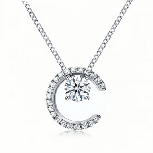 C-Shaped Diamond Necklace – Triple Wear