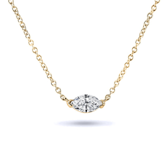 Marquise Solitaire Diamond Necklace
