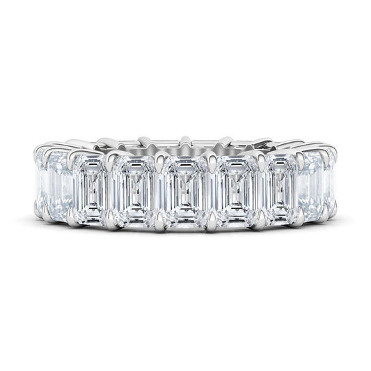 Emerald cut diamond eternity ring