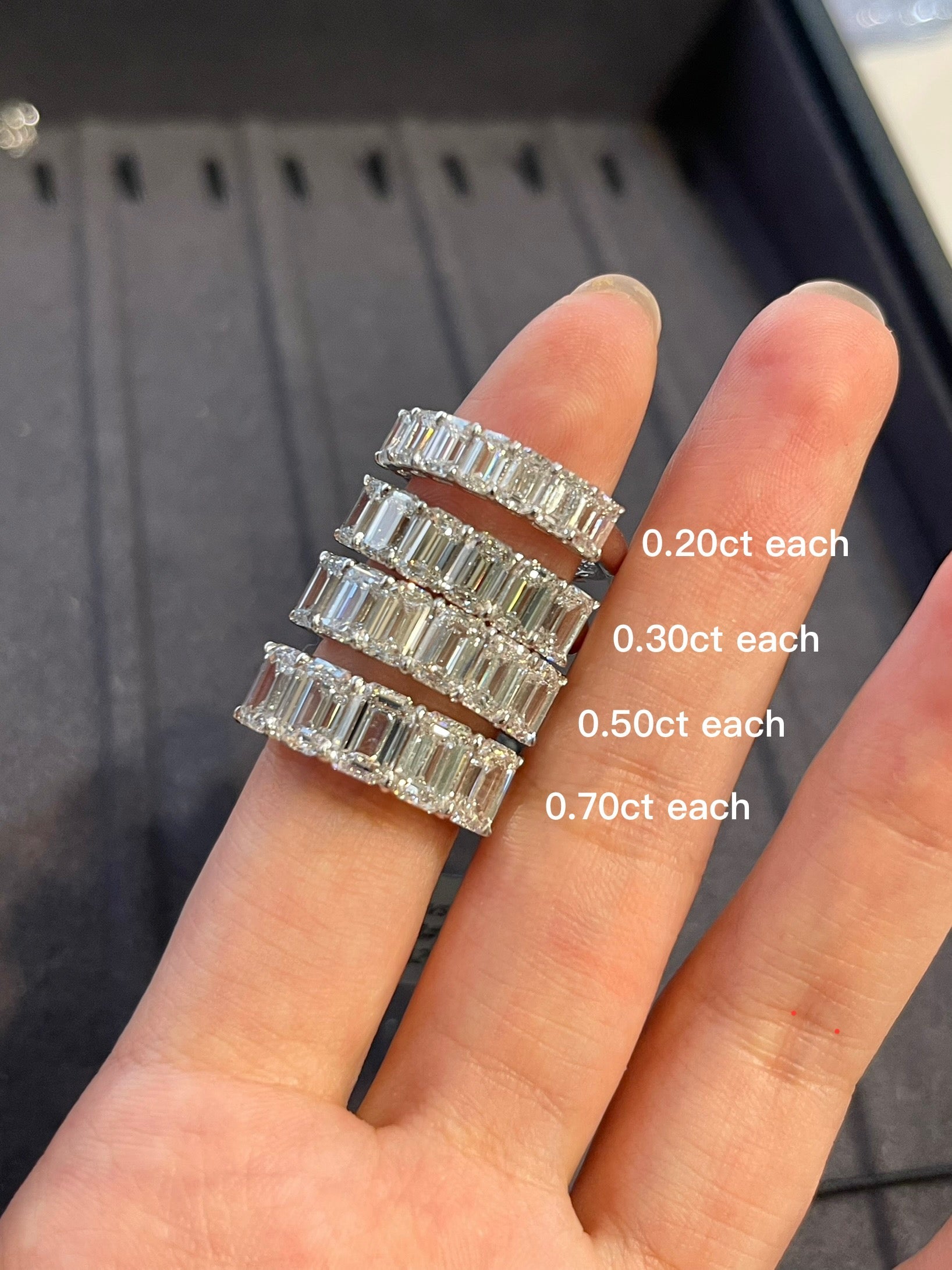 Eternity ring size comparison