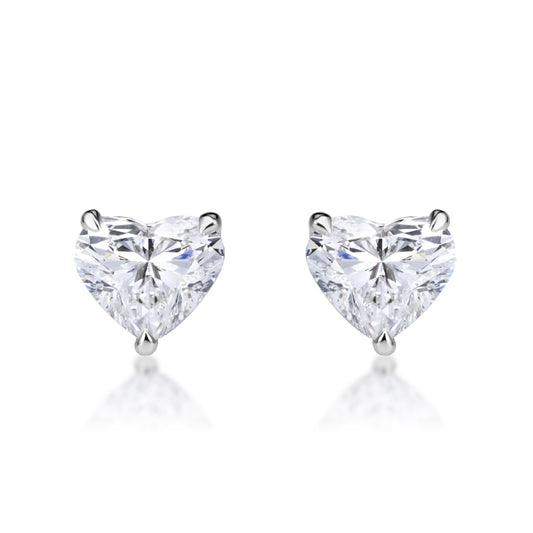 Heart shape diamond studs