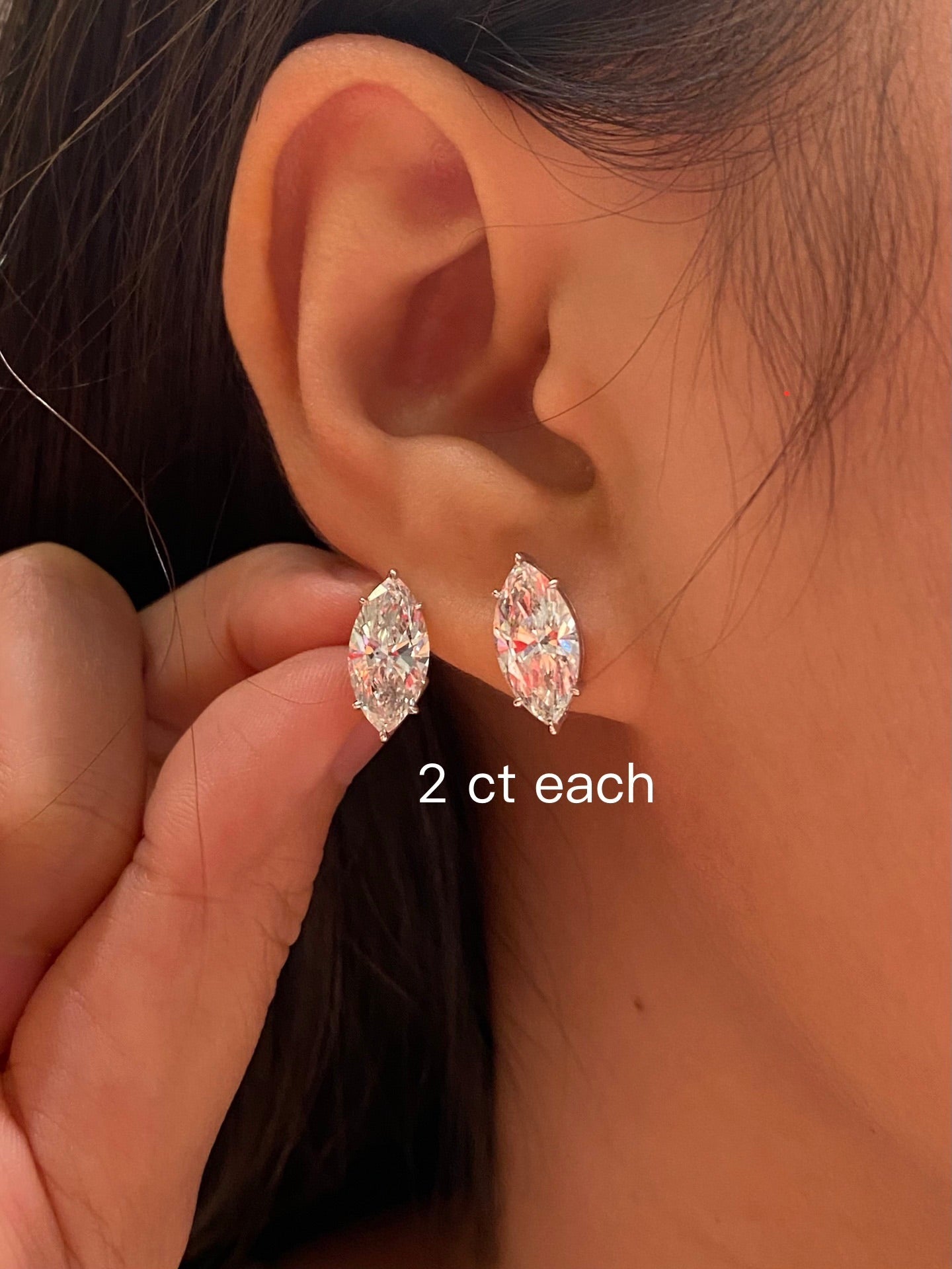 Marquise diamond earrings for her
