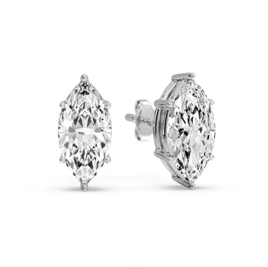 Marquise Cut Lab-Grown Diamond Prong Stud Earrings
