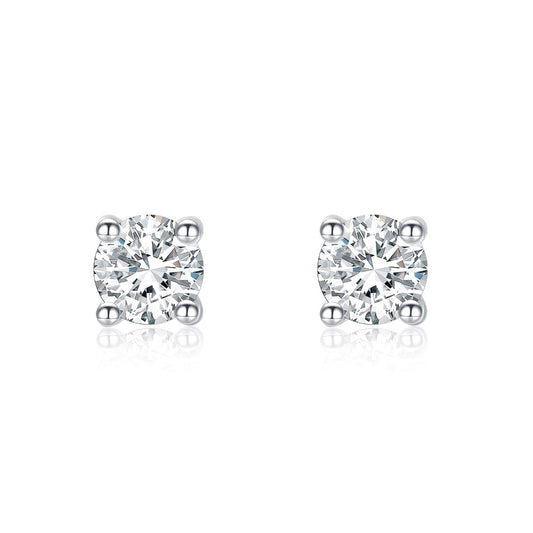 Lab-grown round diamond studs