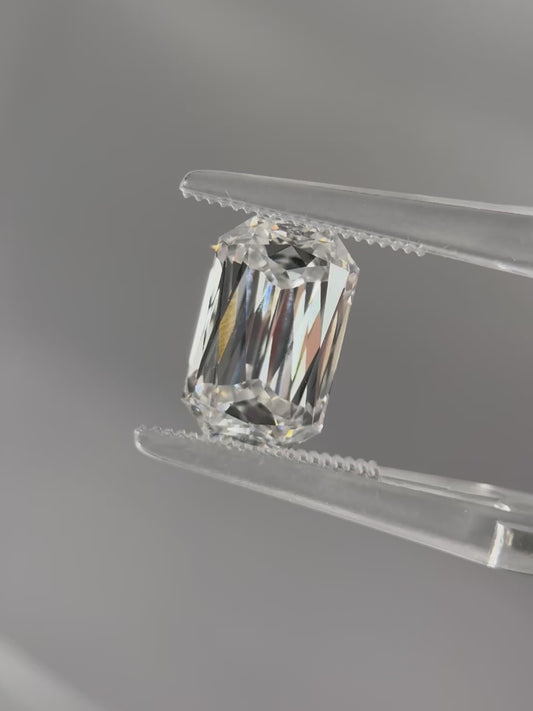 3.46ct Emerald Criss Cut Lab Grown Diamond (D, VS1, EX/EX)