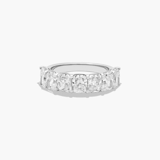Radiant cut lab-grown diamond half eternity ring